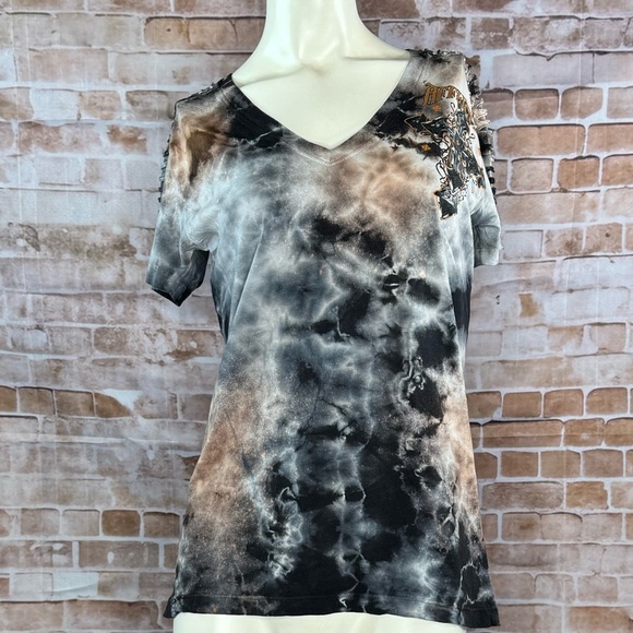Affliction Tops - Affliction Women’s Graphic Short Sleeve Tye-Dye T-Shirt -NWT